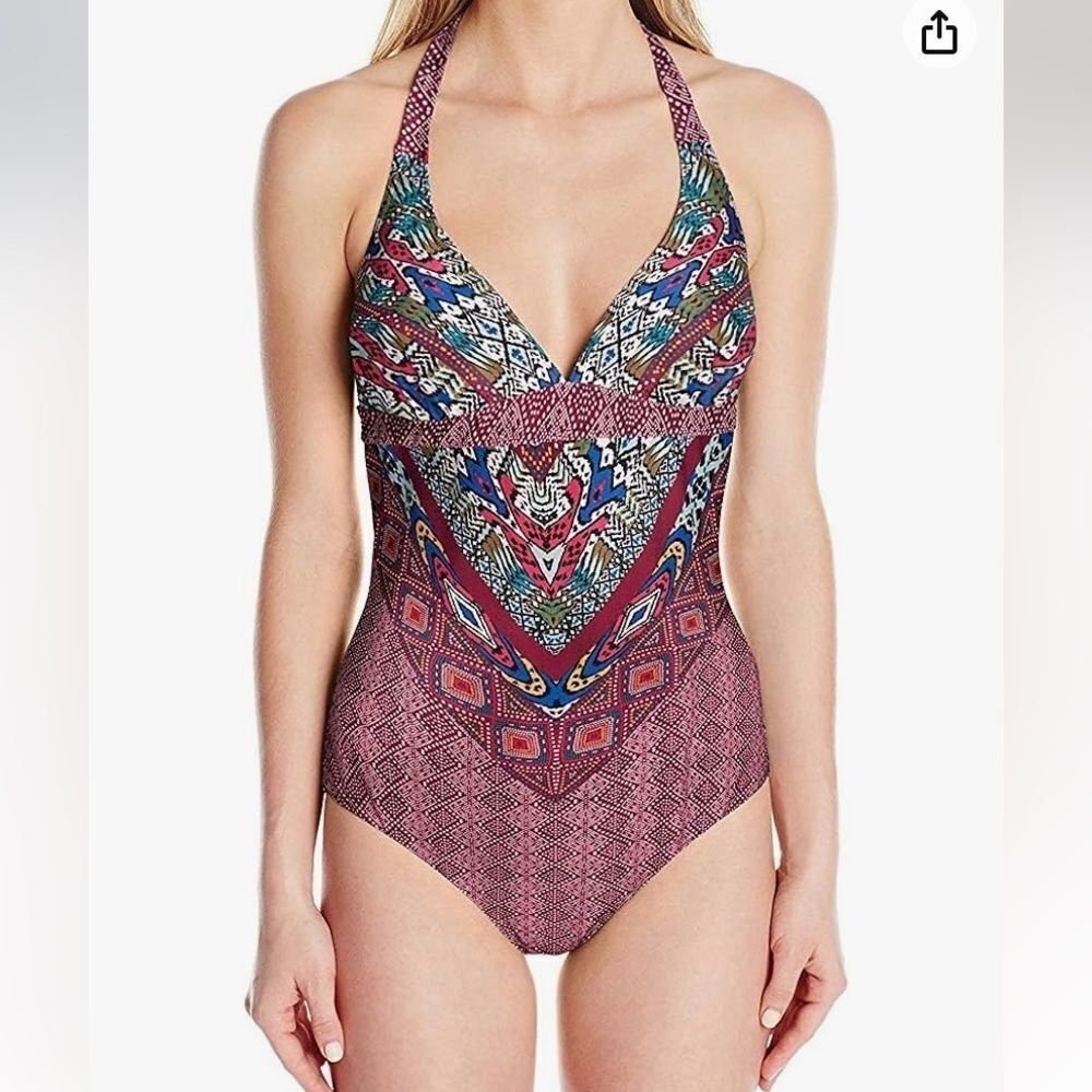prAna Lahari One-Piece Swimsuit Pomegranate Marrakesh Print Size XS